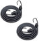 DRERIO 2 Pezzi 2 m corda bungee con ganci, cinghie bungee lunghe, cinghie di fissaggio per bagagli per impieghi gravosi, corda elastica nera per moto, auto, caravan, valigie, biciclette