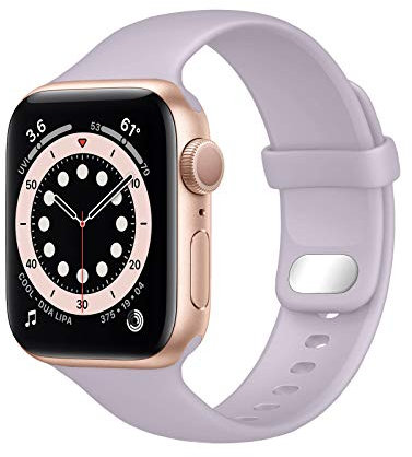 Lobnhot Compatible for Apple Watch Straps 42mm 44mm 45mm 46mm, Soft Sport Silicone Replacemnet Band Compatible with iWatch Series 10 9 8 7 SE 6 5 4 3 2 1 for Women Men, Lavender