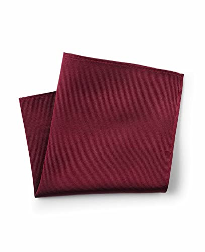 THE SAVILE ROW COMPANY LONDON Men's Silk Pocket Square Handkerchief - Burgundy Fine Twill Weave