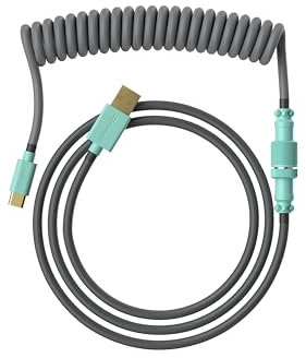 Ranked Coiled Cable | Handgefertigtes Double-Sleeved Geflochtenes Kabel | USB Typ C auf A | 5-Pin Aviator-Anschluss für Custom Mechanical Gaming Keyboard | Unterstützt Schnellladung 20W (Dolch)