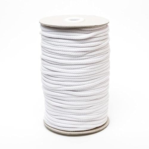 4mm Polyester Cord Soft Strong Drawstring Piping Laces Hoodie Joggers String Lanyard Crafts (White, 10 Metres)