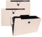 YAWOIRG Dokumentenmappe A4,3 Pcs Fächermappe Mit Druckknop,Fächermappe Ordner,Akkordeon Aktenordner mit Etiketten, Ordnungsmappe mit 13 Fächern (Beige)