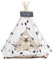 Pet Teepee Dogs Tent 50x50x60cm Dog & Cat Bed with Non-slip Cushion Tree Pattern Removable and Washable Cats Tents Bed Play House