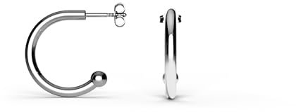 TIABELLE – Creolen LOOP aus Titan – Silberfarbene Ohrringe für Damen – allergenfrei & hautverträglich – Handmade in Germany (16,0mm ø)