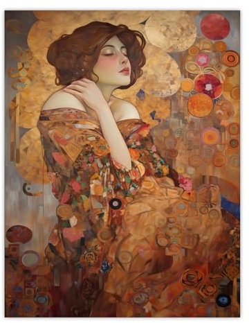 Artery8 The Dreamers Gustav Klimt Inspired Portrait of A Woman Unframed Wall Art Print Poster Home Decor Premium