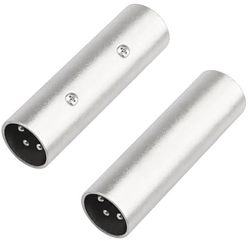 FNKTQL XLR Male to Male Adapter, 3 Pin Gender Changer Connector Compatible With Microphone, Stereo, Mixer - 2 Pack