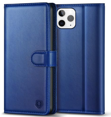 Kuafcase Compatible for iPhone 11 Pro Case with 4 Card Slots Magnetic Closure Kickstand Shockproof Protective Phone Case Compatible for iPhone 11 Pro - Royal Blue