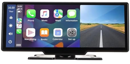 Autoradio à écran Tactile de 9,3 Pouces avec Carplay et pourAuto, Résolution 1024 X 600,5.0, Haut-parleurs Intégrés, Caméra de Recul pour Une visibilité Claire (Pas de Carte