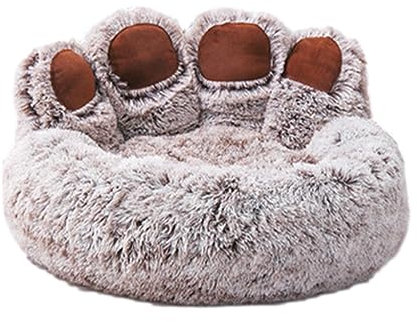 ARIOU Beruhigendes Hundebett, flauschiges Kuschel-Schlafbett mit herausnehmbarem Innenpolster, Pfotenform, Haustierbetten für Hunde, Welpen, Katzen, Kätzchen im Schlafzimmer, Wohnzimmer