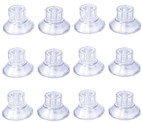 Ventosa da Campeggio,12 Pezzi ventosa grande,Senza Ganci Trasparente PVC, Ventosa filettata per Finestra Ventosa Trasparente,senza Foratura per Vetro Campeggio, Auto, Finestra e Parasole, (45mm)