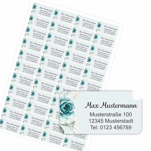 Adressaufkleber - 44 Stück Personalisierte Aufkleber mit Name und Adresse für Deine Post oder zur Kennzeichnung Deiner persönlichen Sachen (Style 7)