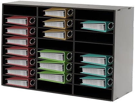 3 x 8 Fächer Ablagefächer 8-Tier A4 Büro Schreibtisch Organizer Akten Dokumenten Ablage Zeitschriften Halter Brief Papier Magazin Organisator Ordner Regale (Schwarz)