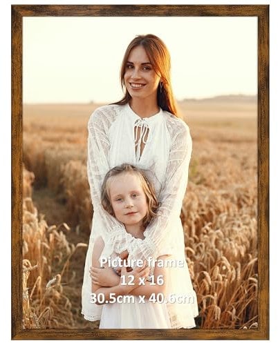 Giftgarden Rustic Braun Bilderrahmen 30x40 cm, Einzel Großer Posterrahmen für 40x30 cm Fotos und Bilder – ausschließlich für horizontale oder vertikale Wandmontage