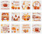 HLIWS Erntedankfest Herbst Schablonen-12 Stück Herbst Malschablonengruppe,zum Basteln DIY-Kreationen,Scrapbook,Thanksgiving Heimdekoration(20x20cm)