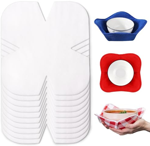 Bowl Cozy Pre Cut Batting, Microwavable Quilter Batting, Cozy Pattern Template for Sewing DIY, Soft Fabrics with Excellent Thermal Insulation, 10 x 10 Inch, 10 Pcs