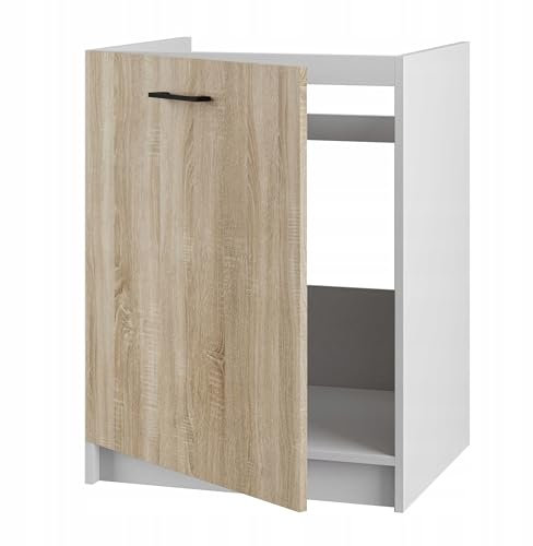 Spülenschrank für die Küche unter der Spüle mit Arbeitsplatte - 60 cm Breite - einfach zu montieren - mit Platz für Griffe - hohe Qualität -ideal für kleine Küchen (Sonoma Eiche)