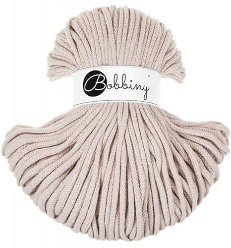 Bobbiny Makramee-Schnur, geflochten, 5 mm, 100 m, hautfarben
