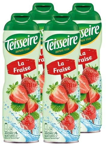 Teisseire Getränke-Sirup Erdbeere 600ml - Sirup der genauso schmeckt wie die Frucht (4er Pack)