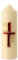 Holyart Osterkerze mit Alpha und Omega und Kreuz in modernem Stil, warme Farbtöne, 16,5x5 cm