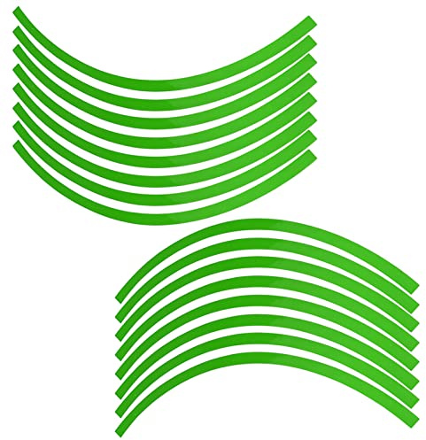 Bande Réfléchissante de Roue, Bandes de Jantes de Roue Universelles à Forte Adhérence 16 Pièces Imperméables pour Vélo pour Voiture pour Moto (vert fluorescent)
