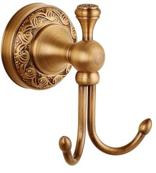 MOGFCT Wall Mounted Bathroom Robe Hook, Towel Hanger Antique Brass Pattern Carving,Brushed Bronze