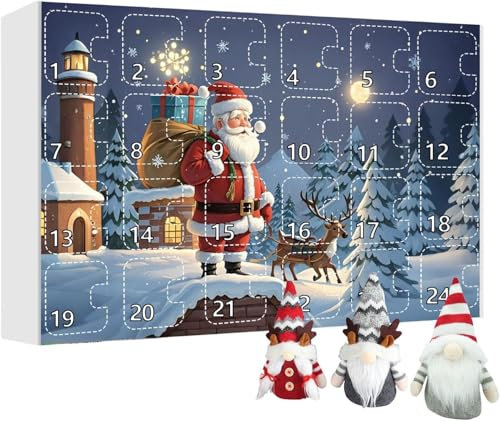 2024 Weihnachtswichtel Adventskalender, 24 Tage Weihnachten Adventskalender mit Sammlerstück Wichtel Puppen, Weihnachten Countdown Überraschung Urlaub Dekor Wichtel Kalender Geschenk für Erwachsene &