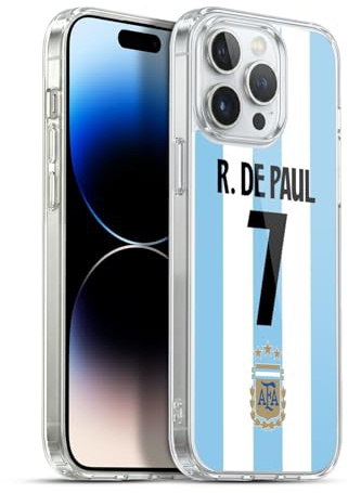 Head Case Designs Offizielle Argentina National Football Team Rodrigo de Paul 2024/25 Spieler-Heimtrikot 1. Gruppe Gel Hülle [Militärischer Grad] Kompatibel mit Apple iPhone 13 Pro Max