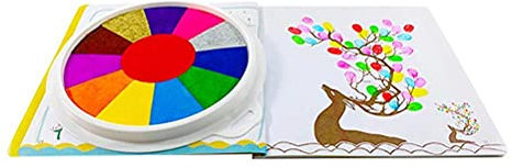 Thonlai Kit de Pintura para Dedos de bebé de 12 Colores, Kit de Pintura para Dedos Lavable para Niños Pequeños, Manualidades Divertidas y Seguras con Sello, Pintura para Dedos con