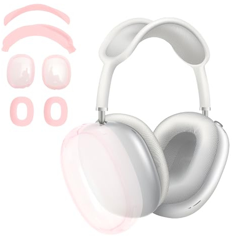 CAPASTEC Ohrpolster Schutzhülle Für Stielhörer Max Silikon Rosa 1 Set | Ohrpolster-Schutz, Kopfband-Schutz, Reißfest, Ultradünn, Komfortabel, Größe 9x10.8cm