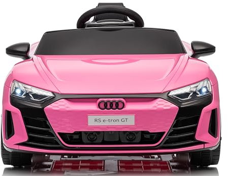 Audi RS etron GT Macchina Elettrica Per Bambini 12V Auto Elettrica con Cinture di Sicurezza a 3 Punti Porte Apribili e Fari a Led Rosa