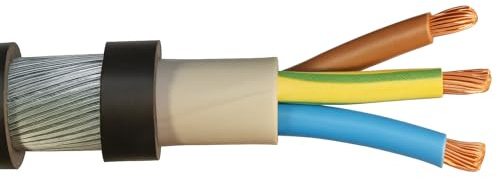 2.5mm² 3 Core SWA Steel Wire Armoured Cable – Outdoor Power Cable – Heavy Duty for Underground & External Use – BS5467 (5 Metres)