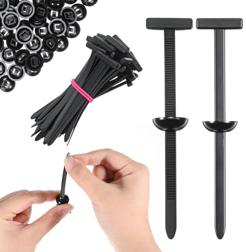 50 Pcs Nylon Universal Cable Tie Buckle, Heavy Duty Self-Locking Nylon Zip Ties Holder Multipurpose Plastic Wire Buckle Fastening Straps Fixion Tools for Car Daily Repair Cable Management Organizer
