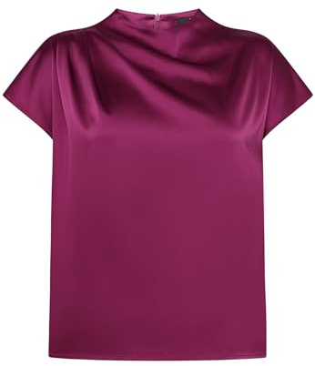 zero Damen Satin-Bluse mit Kragen 40, Magenta Purple