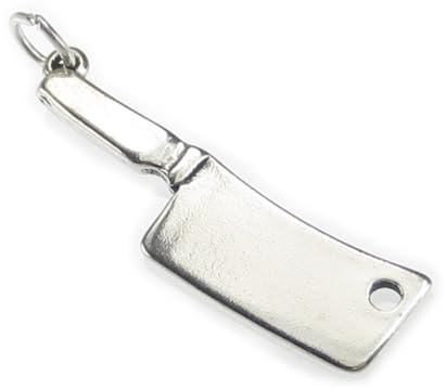 Ciondolo in argento sterling mannaia di carne .925 x 1 Chopper Horror charms