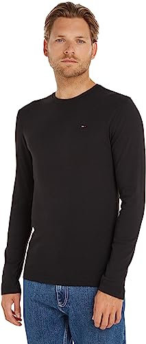 Tommy Jeans Herren Langarmshirt TJM Original Langarm, Schwarz (Tommy Black), XL