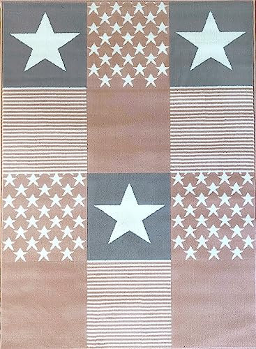 LIVONE Kinderteppich Happy Rugs STARWALK 3 rosa/Silbergrau 120x180 cm