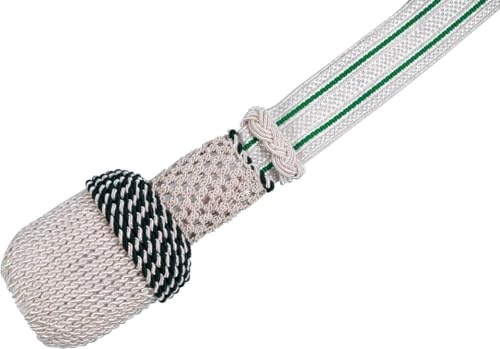 Deitert Portepee Silber, mit schwarzem Lederriemen – in hochwertiger Handarbeit gefertigtes, traditionelles Rangabzeichen - Faustriemen als Uniformzubehör für traditionelle Veranstaltungen