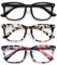 WOWSUN Blaulichtfilter Brille Unisex Nerd Nicht verschreibungspflichtige klare Linse Computer Blaulicht blockierende Brille…, Schwarz+grauer Leoparden+Blumen, Medium