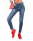 Nina Carter P077 Jeans da donna Skinny Fit, a vita alta, effetto vintage, pantaloni in denim, Blu (P077-1), L
