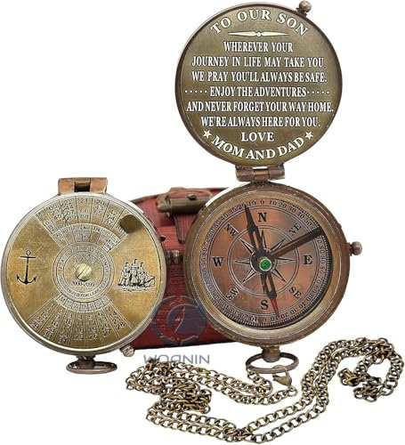 Personalisiertes Geschenk für Sohn - 100-Jahres-Kalender-Kompass von Mutter und Papa