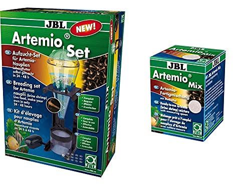 JBL Artemio Set Aufzucht-Set für Lebendfutter (komplett), 61060 & ArtemioMix Alleinfutter für Krebse zum Anmischen, Lebendfutter, 230 g, 30902