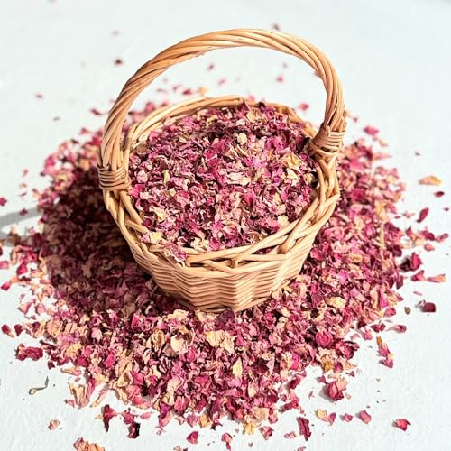 Natural Petal Confetti - 5 Litres - Vintage Pink & Burgundy Red Rose - Biodegradable (58)
