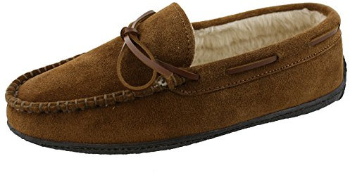 CLARKS Herren Augusta Indoor Outdoor Kunstfell Hausschuhe, Braunes Kuh-Wildleder, 43 EU
