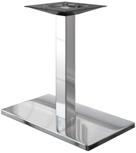 GGMMÖBEL Madrid | Tischgestell für Esstisch, Schreibtisch | Tischbeine | Edelstahl | Tischfüße | Bodenplatte: 40 x 70 cm | Säule: 6 cm | Gesamthöhe: 72 cm