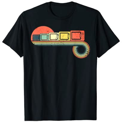Micro-ondes Rétro Vintage Coucher De Soleil Couleur T-Shirt