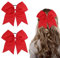 WLLHYF 2PCS große Cheer Haar Bögen 8 Zoll Jumbo Pferdeschwanz Bögen elastische Haarband handgefertigte rote Schleife Weihnachten Halloween Haarschmuck für Cheerleader Teenager Mädchen (rot)