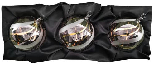 “royal Highness” – 8 cm Weihnachtskugeln/Christbaumkugeln transparent – 24 Karat Echt-Gold