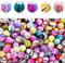 ASTER 500 Stück Acrylperlen 8 mm Mehrfarbig Bastelperlen zum Auffädeln, Runde Schmuckperlen mit Loch, Mix Tintenmuster Perlen Acryl Beads für Armbänder, Halsketten, Schmuckherstellung