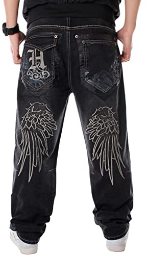 Herren-Jeans, Y2K, Grunge-Skaterhose, entspannte Passform, Skateboard-Jeans, Hip-Hop-Tanz-Denim-Hose, Streetwear