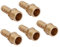 QUARKZMAN 8mm Spinato a 1/4BSP Maschio Filettatura Tubo x 5pz Dritto Ottone Rapido Portagomma Flessibile Raccordo per Aria Acqua Carburante Pneumatico Flessibile, Oro